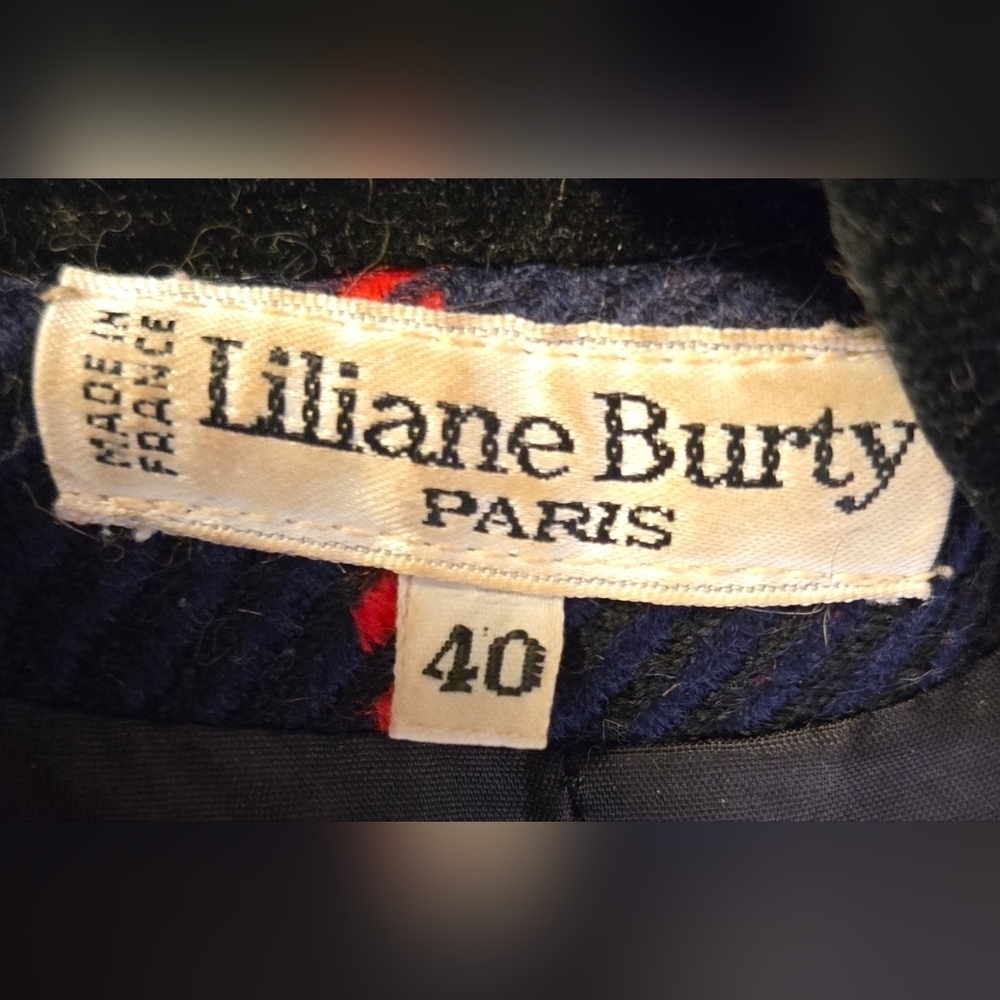 Vintage Liliane Burty Paris Wool Plaid Blazer Made in France 40 - Picture 15 of 16